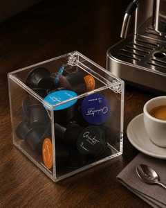 Revitalize Your Coffee Corner Stylish Rectangle <b>Acrylic</b> Coffee Capsule Storage <b>Box</b> Effortless Access Your Favorite Coffee Pods - Product Image 2