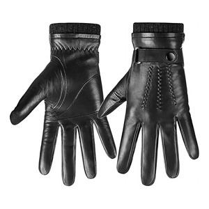 Gants d'hiver en cuir tendance, gants thermiques isolés pour le travail en extérieur, la conduite et la protection contre le froid - Product Image 2