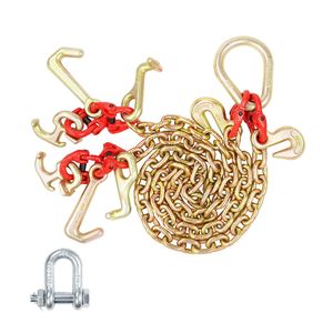 Catena di traino G80 V Bridle 5/16 X 3FT con ganci a grappolo R T J per trasporto e traino - Product Image 2