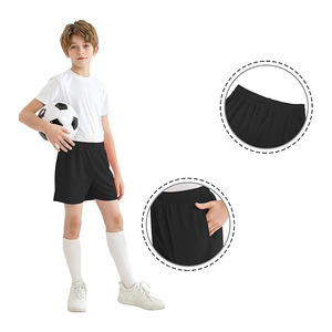 Boys Basketball <b>Shorts</b> Black Mid Waist Breathable Knitted Polyester Cotton Casual Side Stripe Youth Sizes <b>Men</b> <b>Shorts</b> - Product Image 2