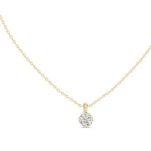 จี้เพชรทรงกลมทองคำ 14K สำหรับผู้หญิง |   ชุดเจ้าสาว |   เพชรที่เพิ่งเพาะเลี้ยง - Product Image 1