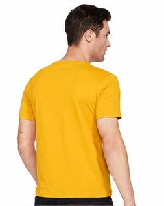 T-shirt pour homme, col rond, manches courtes, coupe classique, uni, décontracté, tricoté, logo sur le devant, 100% coton, séchage rapide - Product Image 3