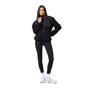 Veste polaire pour femmes 340 GSM Premium, chaude, à séchage rapide, respirante, matelassée, douce au toucher, fermeture éclair intégrale, col haut, randonnée, camping - Product Image 2