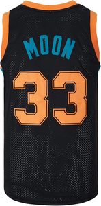 Maillot de basket-ball Moon 33 pour hommes, noir et orange, en maille, sans manches, respirant, personnalisé, impression de vêtements d'équipe - Product Image 3