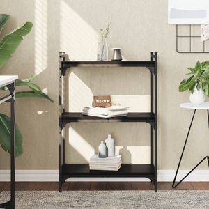 Libreria in legno ingegnerizzato nero a 3 livelli 23.6 "x 11.8" x 33.9" - Product Image 1