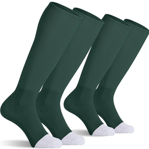 Wholesale <b>Knee</b> <b>High</b> Socks Solid Green 100% Cotton Breathable Knitted Soccer Baseball Softball Sports Summer Customize Adults - Product Image 6