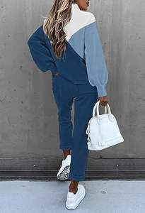 Ensemble de survêtement tendance pour femme, deux pièces, avec sweat-shirt oversize et pantalon de jogging, logo personnalisé, vêtements décontractés pour tous les jours, OEM - Product Image 6