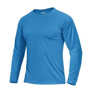 เสื้อแรชการ์ดแขนยาวผู้ชาย แห้งเร็ว โพลีเอสเตอร์ สีฟ้า ไซส์ผู้ใหญ่ - Product Image 3