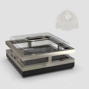 Porte-mouchoirs réglable en acier inoxydable de luxe contemporain allemand avec design moderne pour salle de bain - Product Image 1