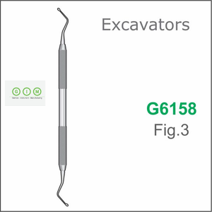 Juego de Excavadores Dentales con Certificación CE ISO |   Instrumentos Restauradores de Doble Extremo para la Eliminación de Caries |   Acero Inoxidable Alemán Fig 1 2 3 G - Product Image 1