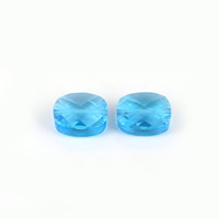 Perles suspendues en topaze bleue suisse naturelle de haute qualité, taille coussin et briolette, à facettes, pour la fabrication de bijoux