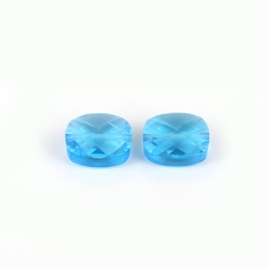 Perles suspendues en topaze bleue suisse naturelle de haute qualité, taille coussin et briolette, à facettes, pour la fabrication de bijoux - Product Image 3