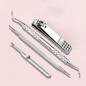 Professional Stainless Steel Manicure Pedicure Kit 4 Piece <b>Nail</b> Care <b>Set</b> with Clipper Cuticle Trimmer Cleaner and File - Product Image 1