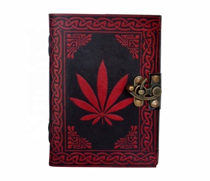 Chính hãng da Tạp Chí Nhật Ký <span class=keywords><strong>2025</strong></span> in ấn tùy chỉnh máy tính xách tay lá nổi màu đỏ với màu đen trống trang trắng cuốn sách của bóng tối - Product Image 1