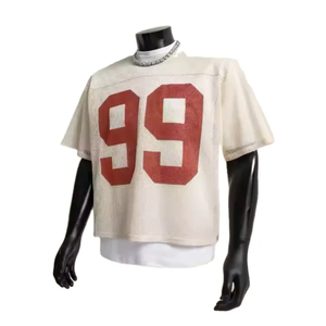 เสื้อยืดคุณภาพสูงสั่งทำพิเศษสำหรับผู้ชายและผู้หญิง เสื้อยืดทรงบ็อกซี่ ซักแบบสโนว์วอช ขอบดิบ แขนสั้น - Product Image 1