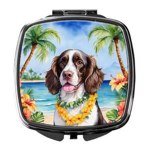English Springer Spaniel Luau Compact Folding <b>Handheld</b> Makeup <b>Mirror</b> for Women Travel Decorative Pocket <b>Mirror</b> Gift Ideas - Product Image 1