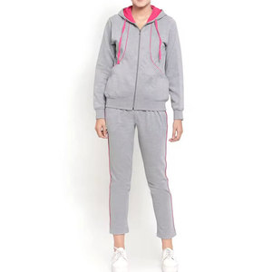 Low Moq Custom Design Women <b>Tracksuits</b> Outdoor Use Women Clothing Solid Color <b>Plain</b> <b>Tracksuit</b> - Product Image 1