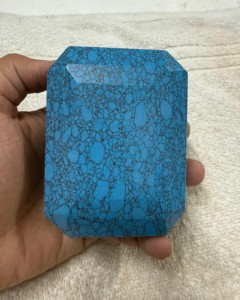 Lot en gros de 5000 carats de pierres précieuses naturelles en vrac, cabochons de turquoise chauffée à facettes taille émeraude octogonale, pour la fabrication de bijoux - Product Image 5