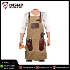 Delantal de Baberos transpirables trabajados en carpintero Delantales de herramientas de soldadura de cuero PU impermeable con bolsillos de canguro - Product Image 6