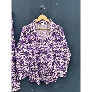 Conjunto de pijama de algodón con estampado floral, pijama de manga larga para mujer, pijama informal de corte holgado, ropa de dormir de dos piezas de longitud completa - Product Image 3