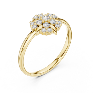 Bague en or massif 14 carats pour femme, sertie d'un diamant rond minimaliste stylisé, idéale pour un cadeau, une demande en mariage, un anniversaire ou un mariage. - Product Image 3