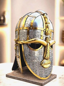 Réplique artisanale du casque de Sutton Hoo |   Casque Viking Anglo-Saxon |   Armure de guerrier médiéval |   Cadeau de collection - Product Image 5