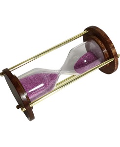 UNICORN HANDICRAFTS Sablier de luxe en laiton fait main, sable rose, design traditionnel, rond, pour décoration de table, usage intérieur - Product Image 4