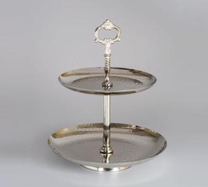 Support à gâteau décoratif de luxe à 3 niveaux en aluminium argenté fait main, personnalisable en gros, pour fêtes et mariages CRAFT ASCENT TCAIB-002 - Product Image 3