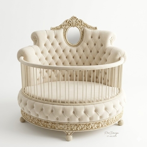 Cuna de madera de caoba tallada, muebles para habitación infantil hechos a mano en Indonesia - Product Image 3