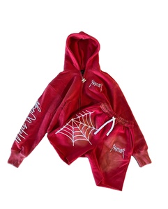 Custom <b>Men's</b> Outerwear Sets Quality Heavyweight Cotton Hoodie <b>Shorts</b> Sun Faded Hoodie <b>Shorts</b> Embroidered <b>Patch</b> Puff Print Sets - Product Image 4