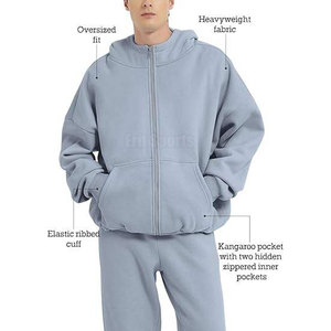 Prix de gros – Sweat à capuche zippé 100 % coton de haute qualité, couleur personnalisée, respirant, pour homme, idéal pour l'hiver - Product Image 2