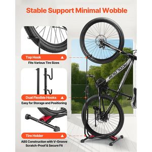 Portabici da Pavimento per 4 Biciclette da 16-27,5 Pollici, Supporto Verticale e Orizzontale per Bici da Montagna e da Strada, Stoccaggio Sicuro - Product Image 3