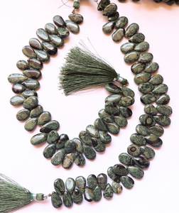 Aaa Naturel Perles de pierre précieuse Agate d'arbre en forme de poire Briolette 8x12 mm, Agate verte naturelle - Product Image 1