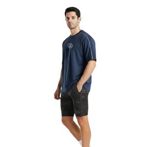 Camiseta Deportiva para Hombre, Corte Regular, Color Azul Marino, Algodón Premium, Transpirable, Suave, para Gimnasio, Entrenamiento, Uso Casual, OEM, ODM - Product Image 3