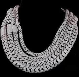 Collar de Cadena Cubana de Diamantes de Alta Calidad, Joyería Hip Hop Completamente Adornada con Diamantes, para Fiestas y Estilo Moderno, Disponible para la Venta - Product Image 1