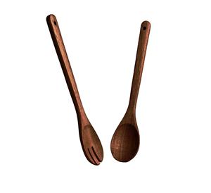 Wooden Salad Servers Natural Wooden with 2 Turners Sustainable Handmade <b>Utensils</b> - Product Image 1