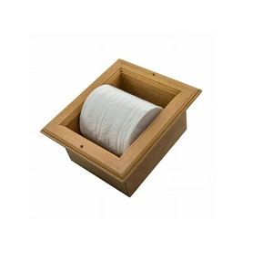 Porte-rouleau de papier toilette mural décoratif en bois, design antique, artisanat, finition brillante, design moderne - Product Image 1