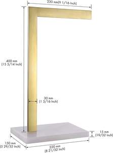 Moderno Soporte de Toallas en Forma de T, Dorado/Plateado, Metálico, para Baño, con Base Resistente - Product Image 2