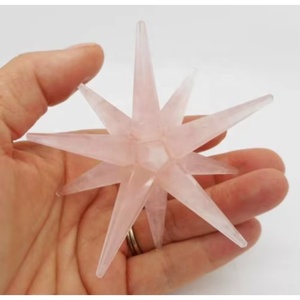 Étoiles de Merkaba à 12 pointes en quartz rose faites à la main, cristaux de style Feng Shui et d'amour pour la décoration de Noël et les cadeaux, en pierres précieuses - Product Image 2