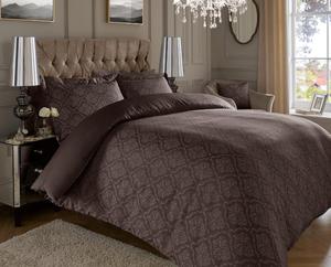 Brown Jacquard <b>Fitted</b> <b>Sheet</b> Bedding Set Embroidered Flat <b>Sheet</b> Pillowcase Bedroom Home Decor - Product Image 1