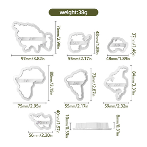 Sept Continents 3D plastique carte <span class=keywords><strong>du</strong></span> <span class=keywords><strong>monde</strong></span> forme emporte-pièces <span class=keywords><strong>7</strong></span> pièces Fondant et coupe-gâteau cuisson décoration pâtisserie outils - Product Image 6