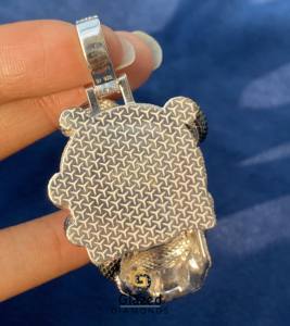 Exclusivo Colgante de Plata de Ley 925 con Diseño de Calavera Fantasma Estilo Hip Hop, con Diamantes de Moissanita y Detalles de Dibujos Animados, para Hombre - Product Image 5