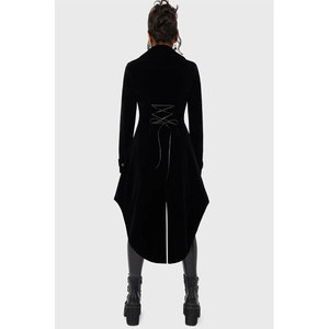 Chaqueta de terciopelo negro gótico para mujer, estilo victoriano, steampunk, medieval, abrigo de vampiro - Product Image 2