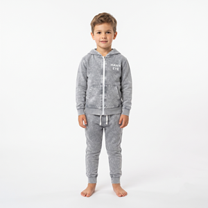 Conjunto de Sudadera con Capucha y Pantalones de Chándal de Algodón para Niños, Lavado Ácido, con Cremallera Completa, Personalizado, Ropa Casual para Niños, Venta al por Mayor 2026 - Product Image 5
