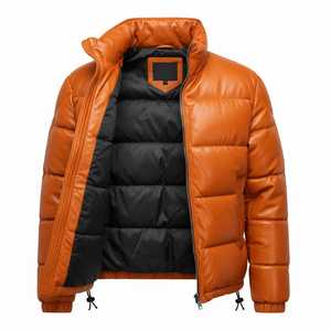 Abrigo acolchado de cuero de oveja genuino de alta densidad que proporciona excelente retención de calor, resistencia al viento y un estilo moderno. - Product Image 5