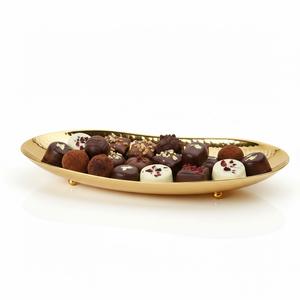 Plateau à chocolat en métal de haute qualité avec finition argentée martelée, plateau de service décoratif classique pour chocolat, présentoir à desserts - Product Image 4