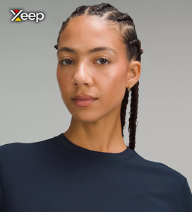 T-shirt décontracté pour femme XEEP personnalisé, léger, en maille polyester/coton, coupe ample, manches courtes, respirant, col en V - Product Image 3