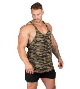 New Design Custom Logo Men's Camo Summer Sleeveless <b>Stringer</b> Men's Slim Fit Gym Fitness <b>Vest</b> Running Training Tank Top For Men - Product Image 4