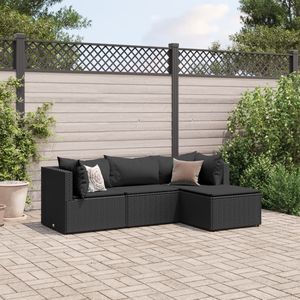 Ensemble de 4 chaises longues de patio noires, ensembles de jardin élégants - Product Image 1
