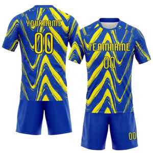 ชุดวอลเลย์บอลชายสั่งทำพิเศษ สีน้ำเงินเหลือง ระบายเหงื่อได้ดี คอกลม แขนสั้น ทรงสปอร์ต สำหรับผู้ใหญ่ - Product Image 1